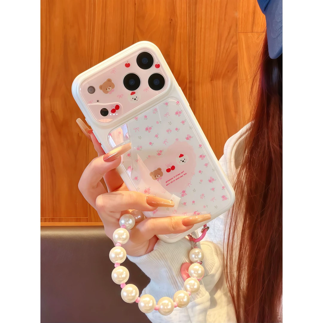 爱心小熊手机壳适用苹果16/15简约韩系13/14pro卡通可爱iPhone17