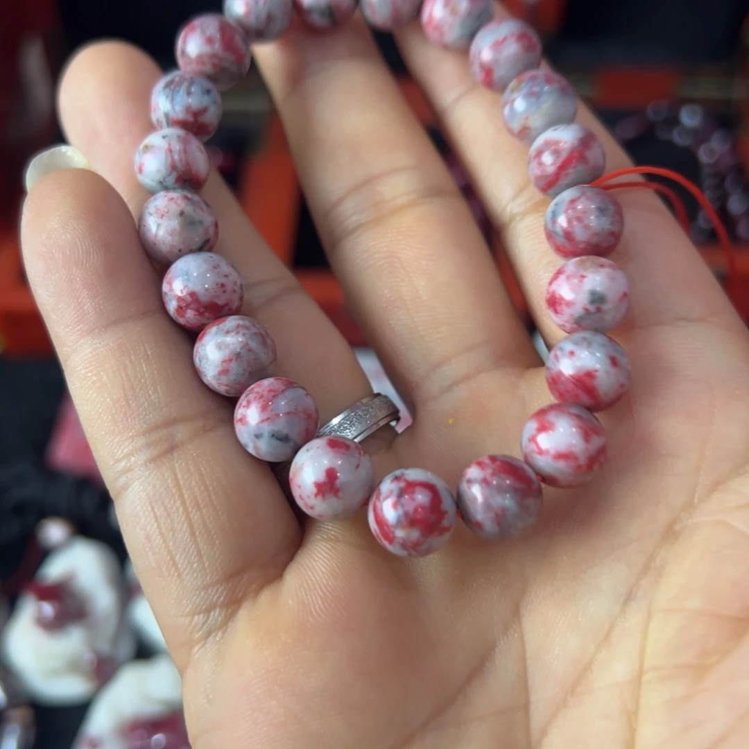 天然辰砂原石手串