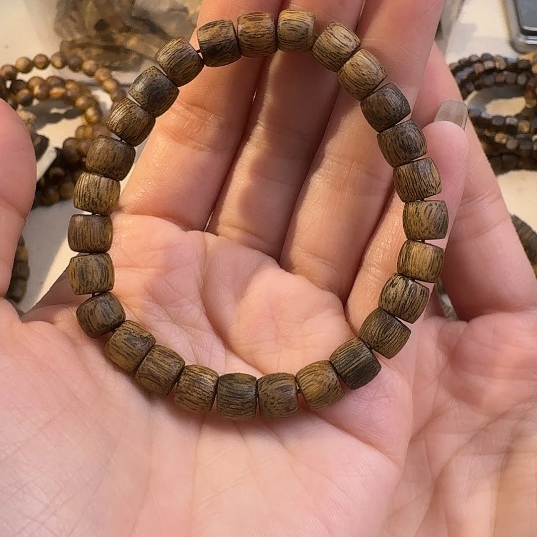 沉香手串奇楠沉香鼓珠单圈99沉