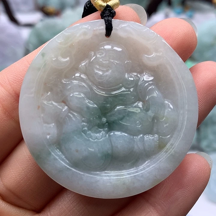翡翠未镶嵌颈饰逍遥佛福利多彩颜色福利