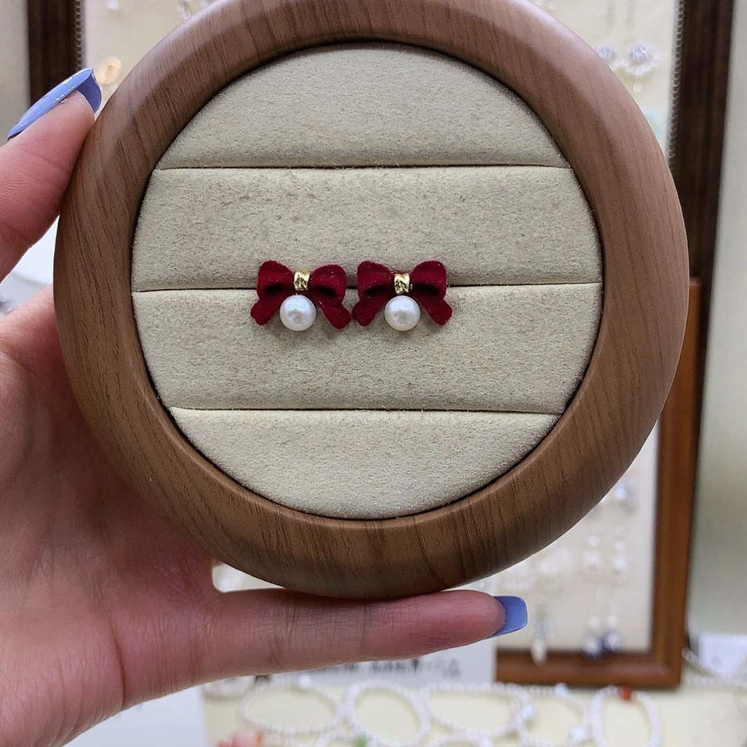 淡水珍珠耳饰银S925镶嵌