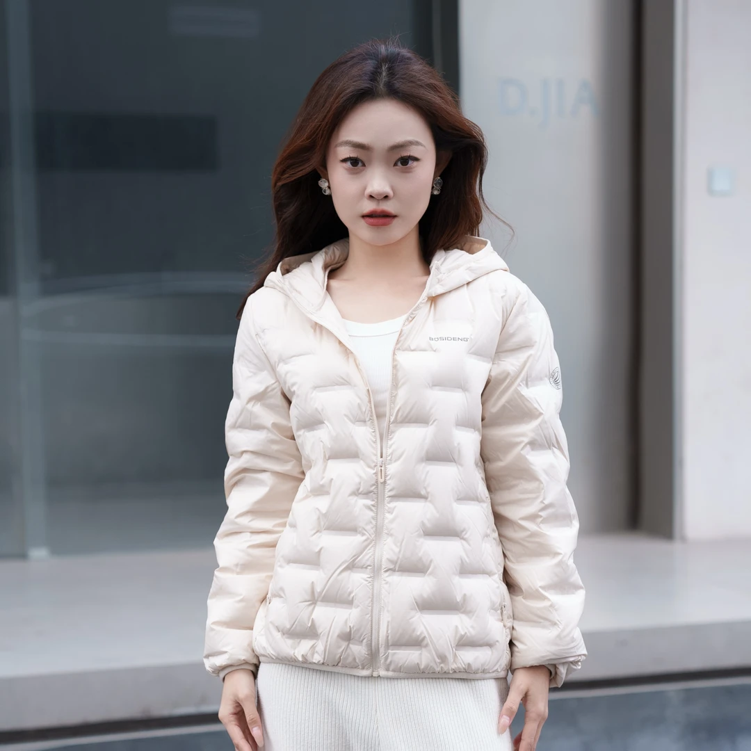 【90鹅绒】波司登2025春秋短款女士轻暖羽绒服轻薄棉服通勤外套1036