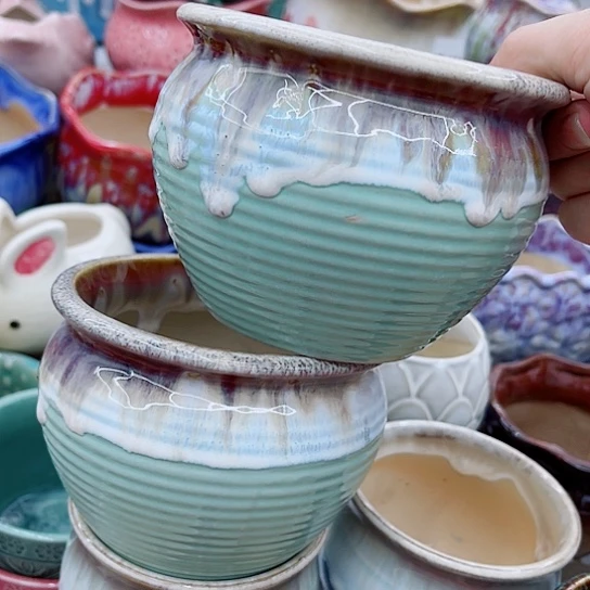 多肉绿植陶瓷花盆9.9包邮