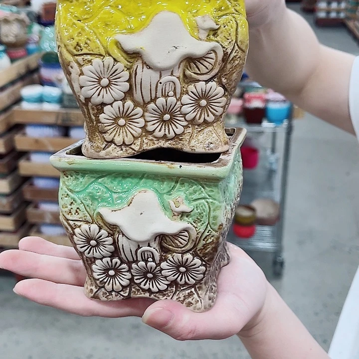 有孔，凑10元包邮陶瓷花盆发货！