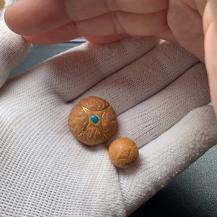 Y***u把件凤眼菩提麒麟眼22.4mm13.2mm2颗