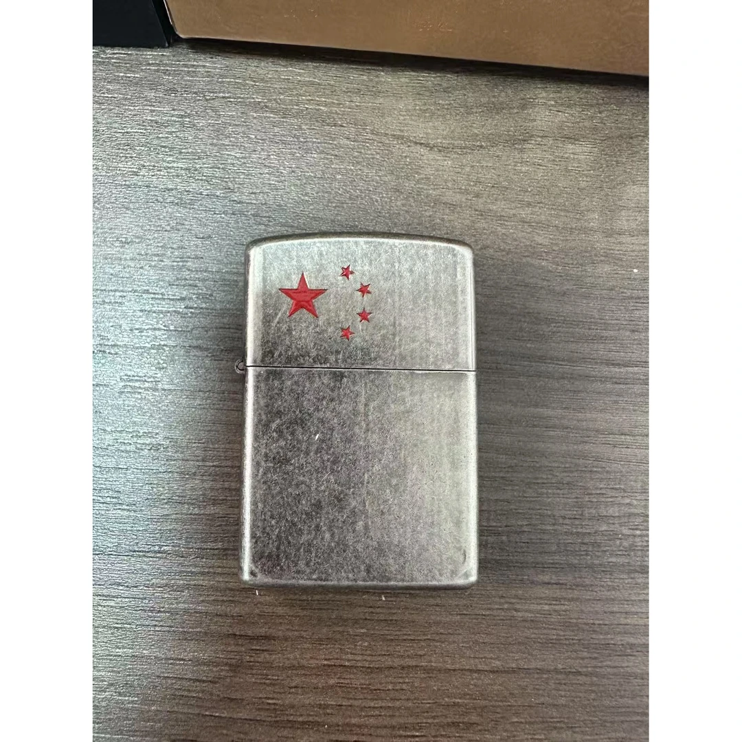 古银滚花五角星煤油打火机防风男士礼物
