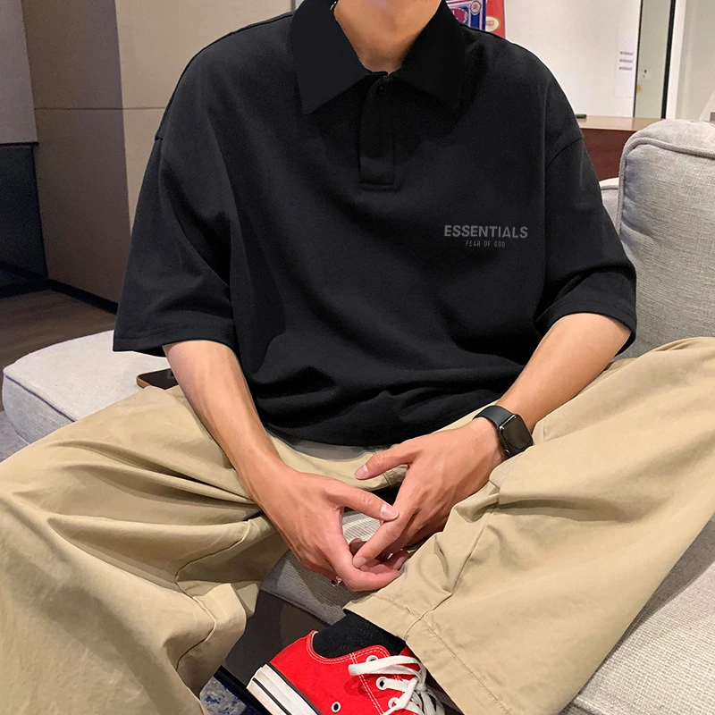新款POLO复线ESSENTIALS小众潮牌夏季纯棉宽松男士短袖T恤