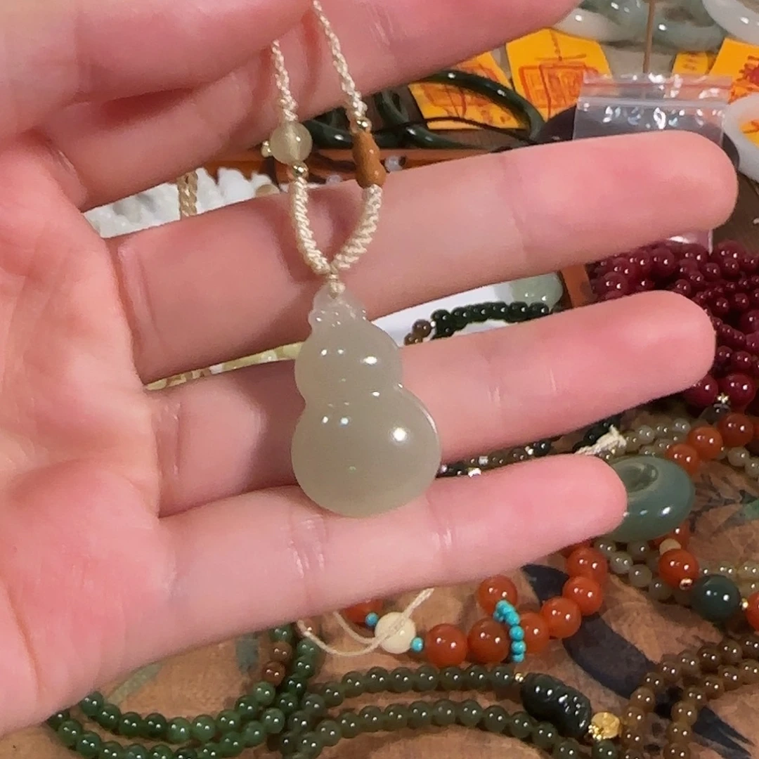 七***糟手链未镶嵌和田玉（青玉）葫芦和田玉