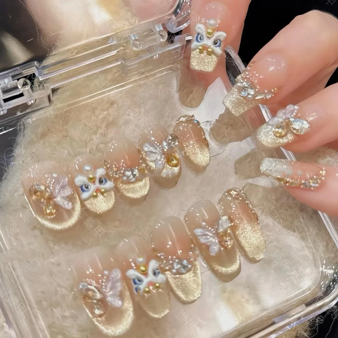 【烫金醒狮】开运新年纯手工穿戴甲