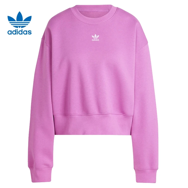 阿迪达斯Adidas 三叶草卫衣女装2023春季新休闲保暖套头衫 IR5975