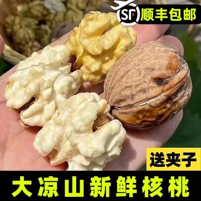【顺丰快递】新鲜去青皮大凉山老树湿核桃脆壳嫩皮孕妇小孩坚果零食