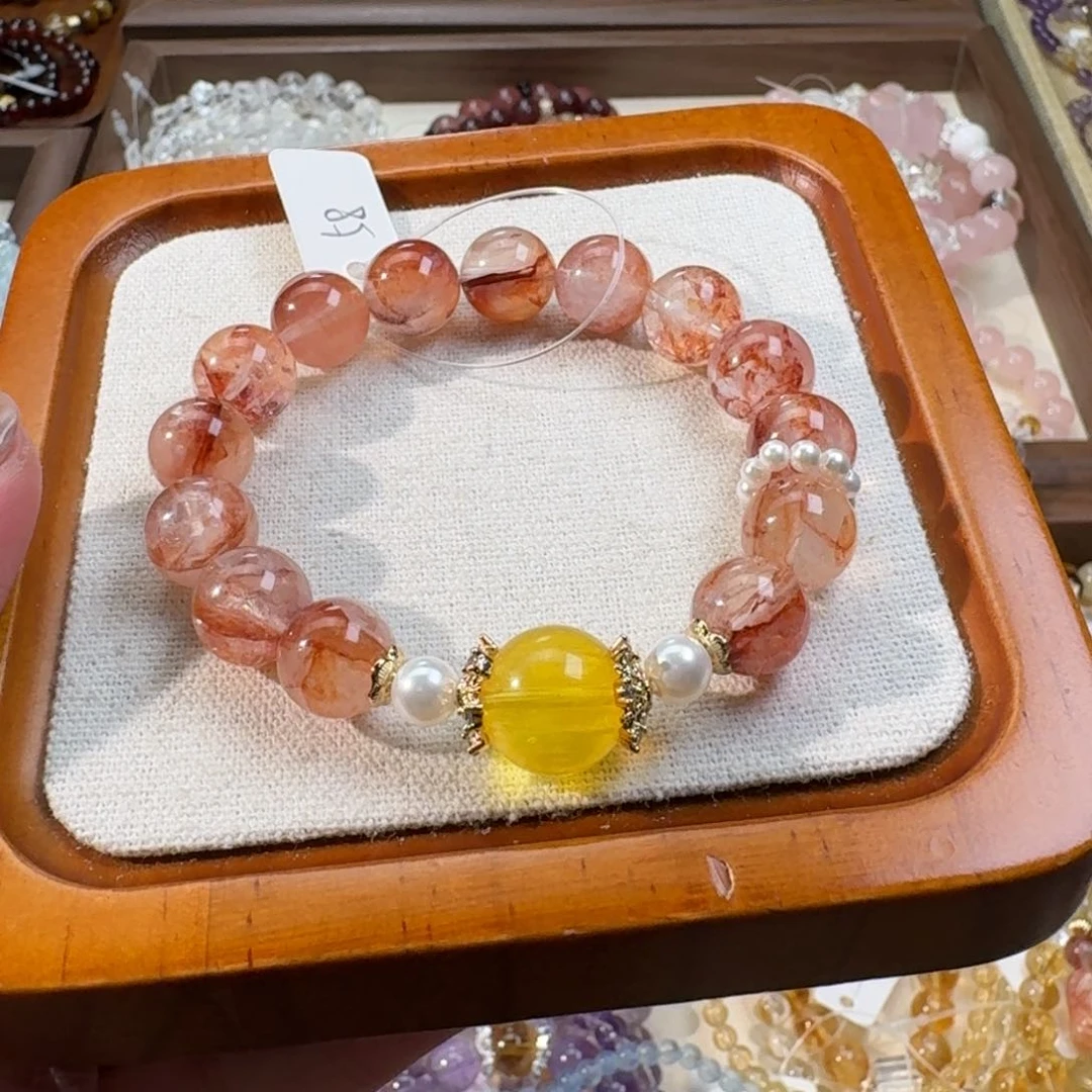水晶手串未镶嵌胶花