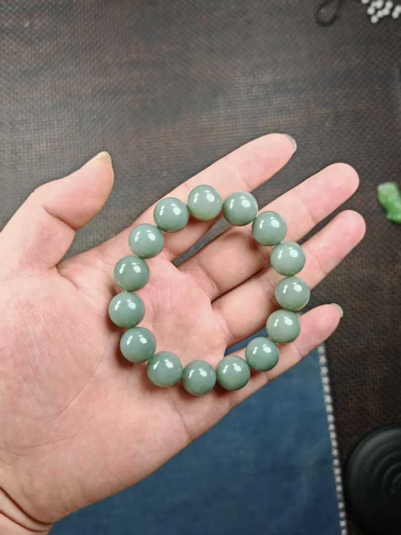 和田玉 碧玉粉青手串卡14(多样性发货拍一发一)