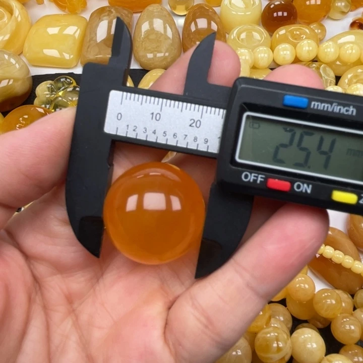 裸石蜜蜡未镶嵌蜜蜡有瑕圆珠