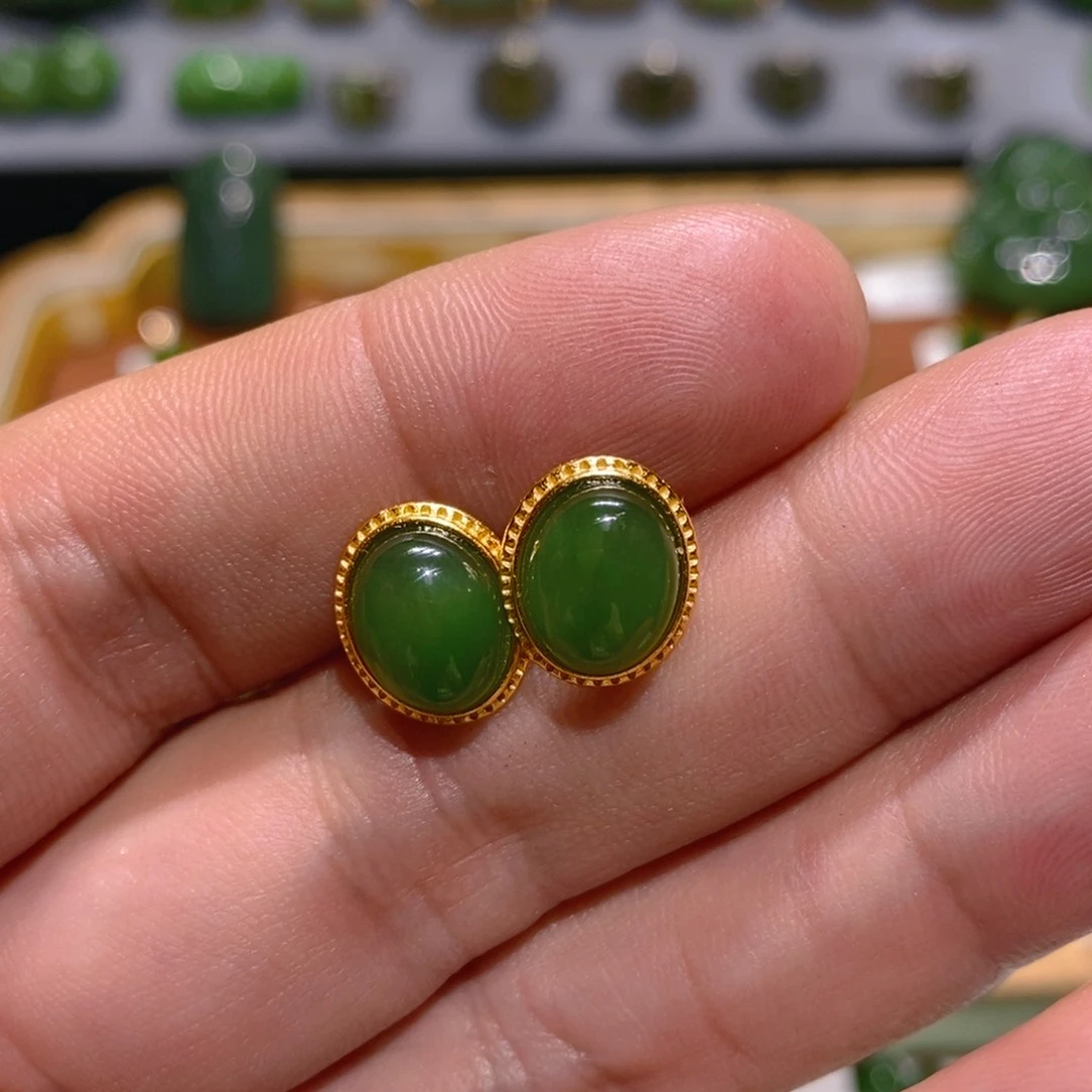 和田玉（碧玉）银S925镶嵌颈饰