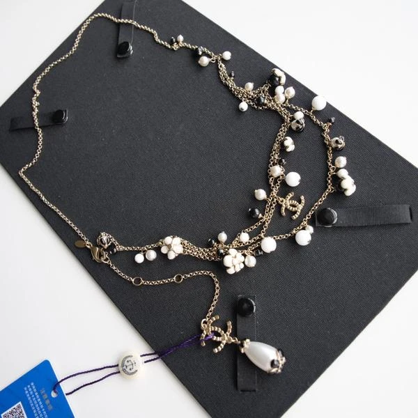 Chanel 珐琅花朵三层项链腰链两用