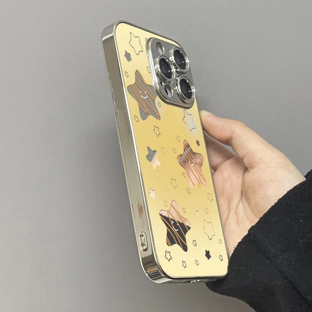液态金属黄色星星适用苹果16手机壳iphone15华为oppo小米vivo防摔