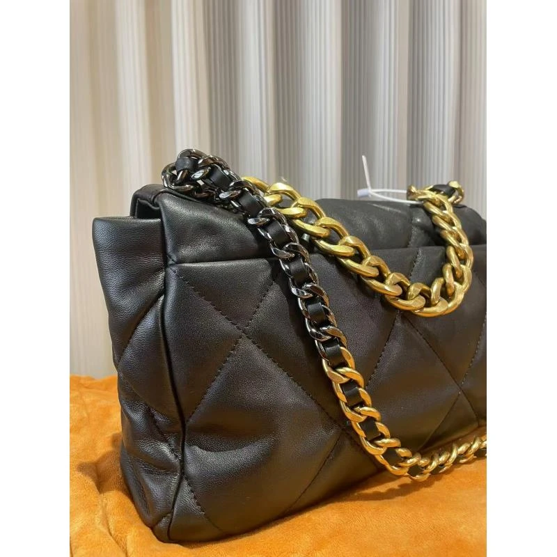 HIRMRIS手工真皮包 550518-黑 三色链条香香19中黑色26底长