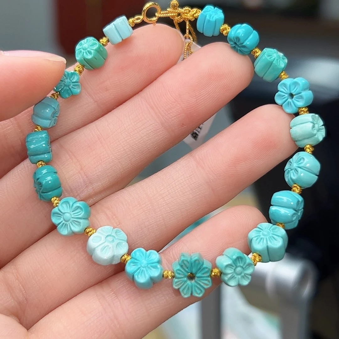 绿松石珠宝奇石18K金镶嵌