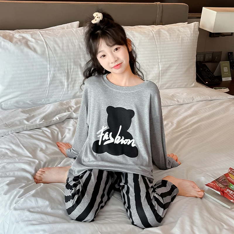 2025新款长袖睡衣女童春秋季韩版中大童可外穿休闲家居服JMFY514