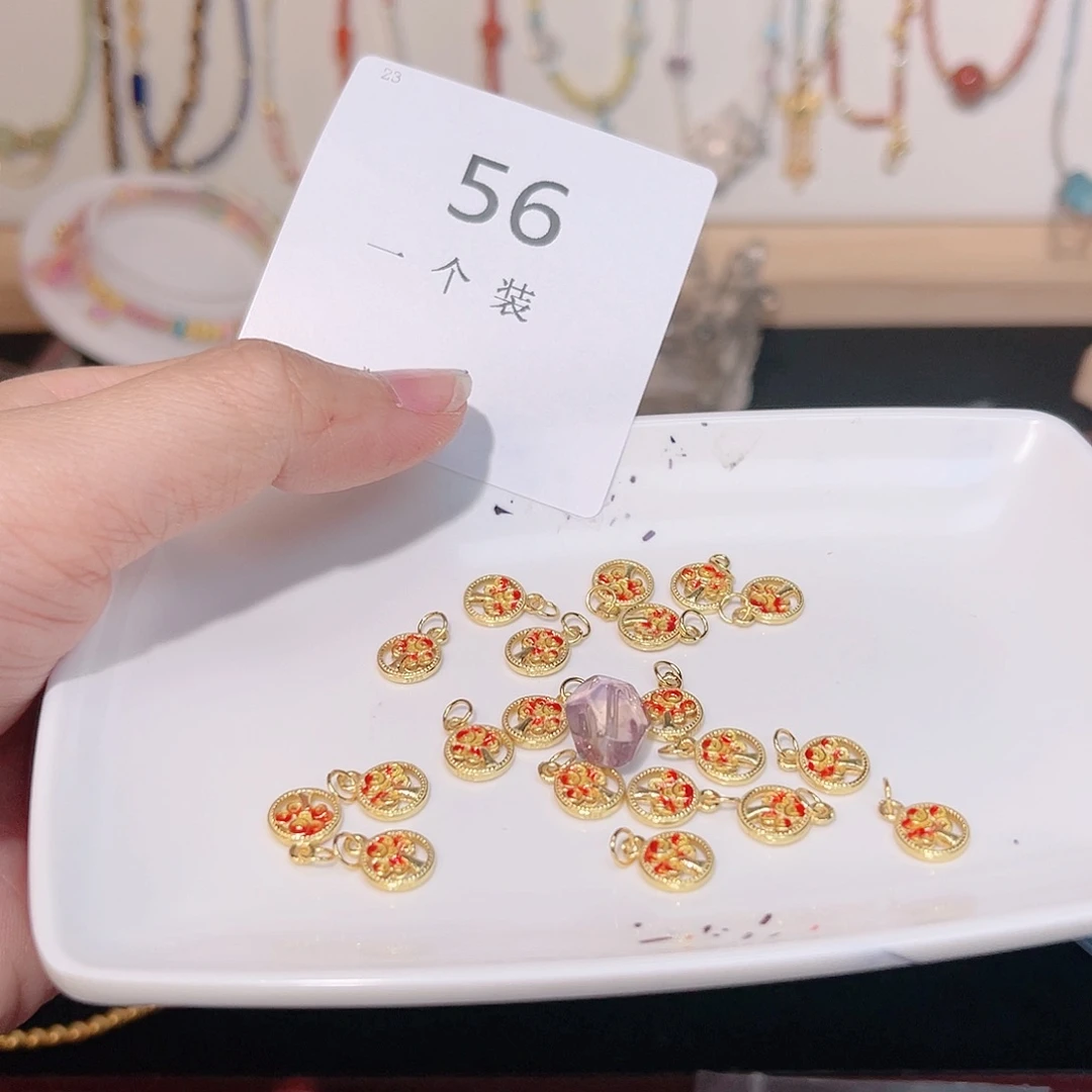 紫晶珠宝半成品银S925镀金镶嵌56