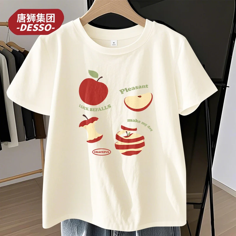 唐狮集团Desso宽松T恤女圆领透气短袖薄款新款2025爆款百搭上衣潮