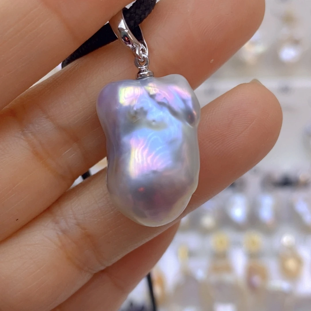 淡水珍珠银S925镶嵌颈饰