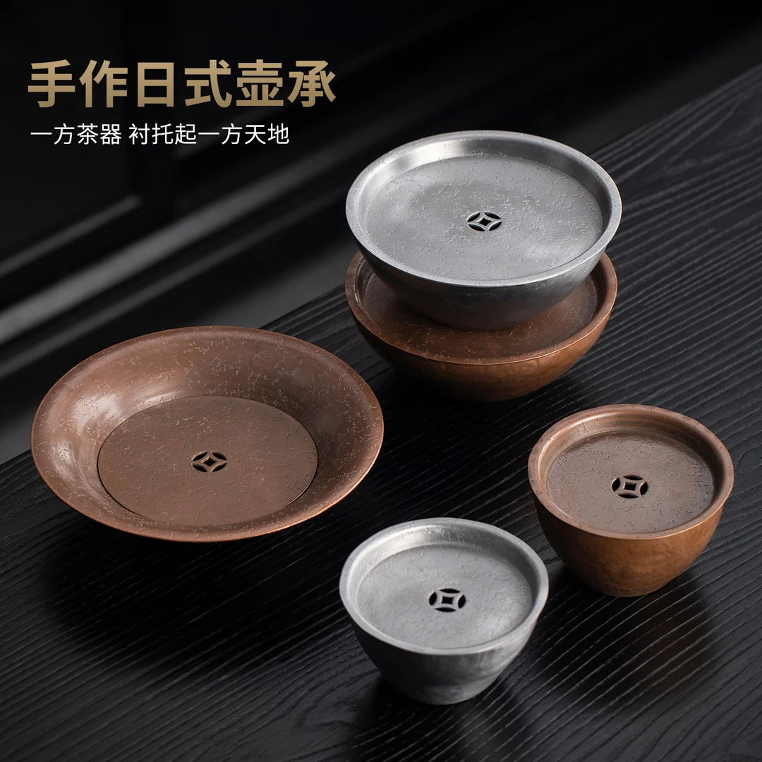 轻奢高端日式紫铜锡制建水茶洗茶渣缸家用茶具配件茶水废水缸水盂