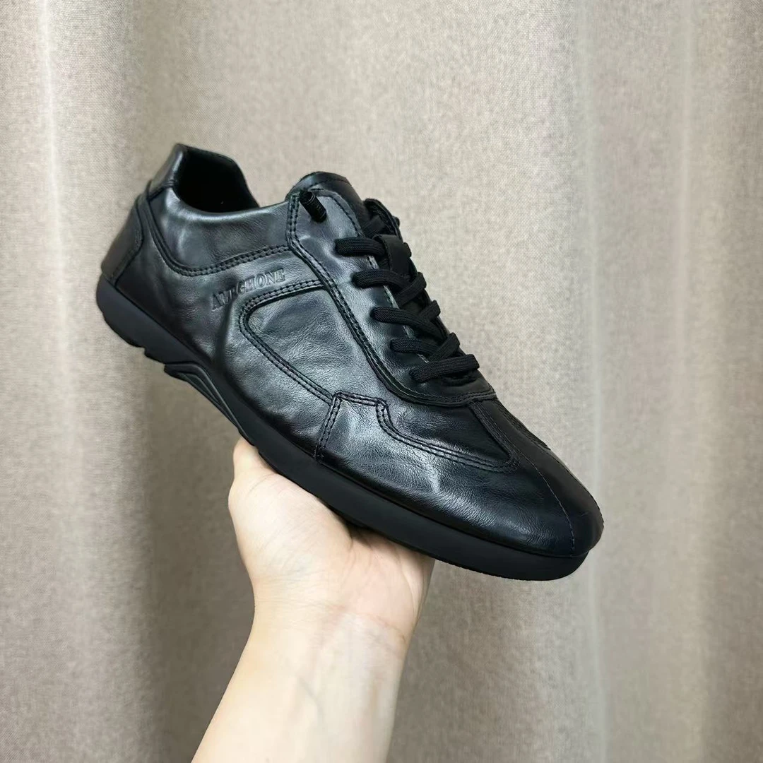 头层牛皮2025秋季新款韩版真皮皮鞋男士休闲皮鞋百搭透气软皮鞋子