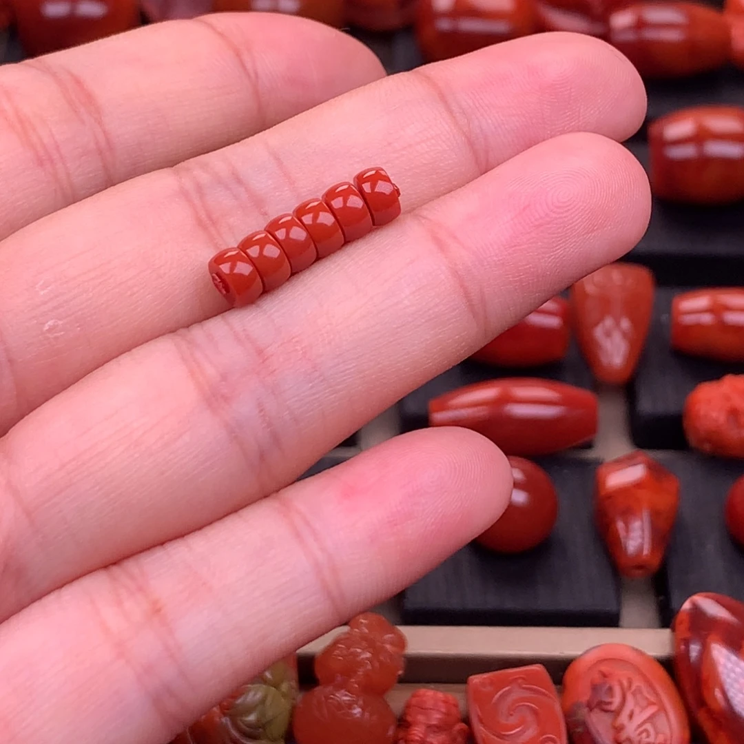 南红玛瑙未镶嵌原矿精工直切隔片5.3mm