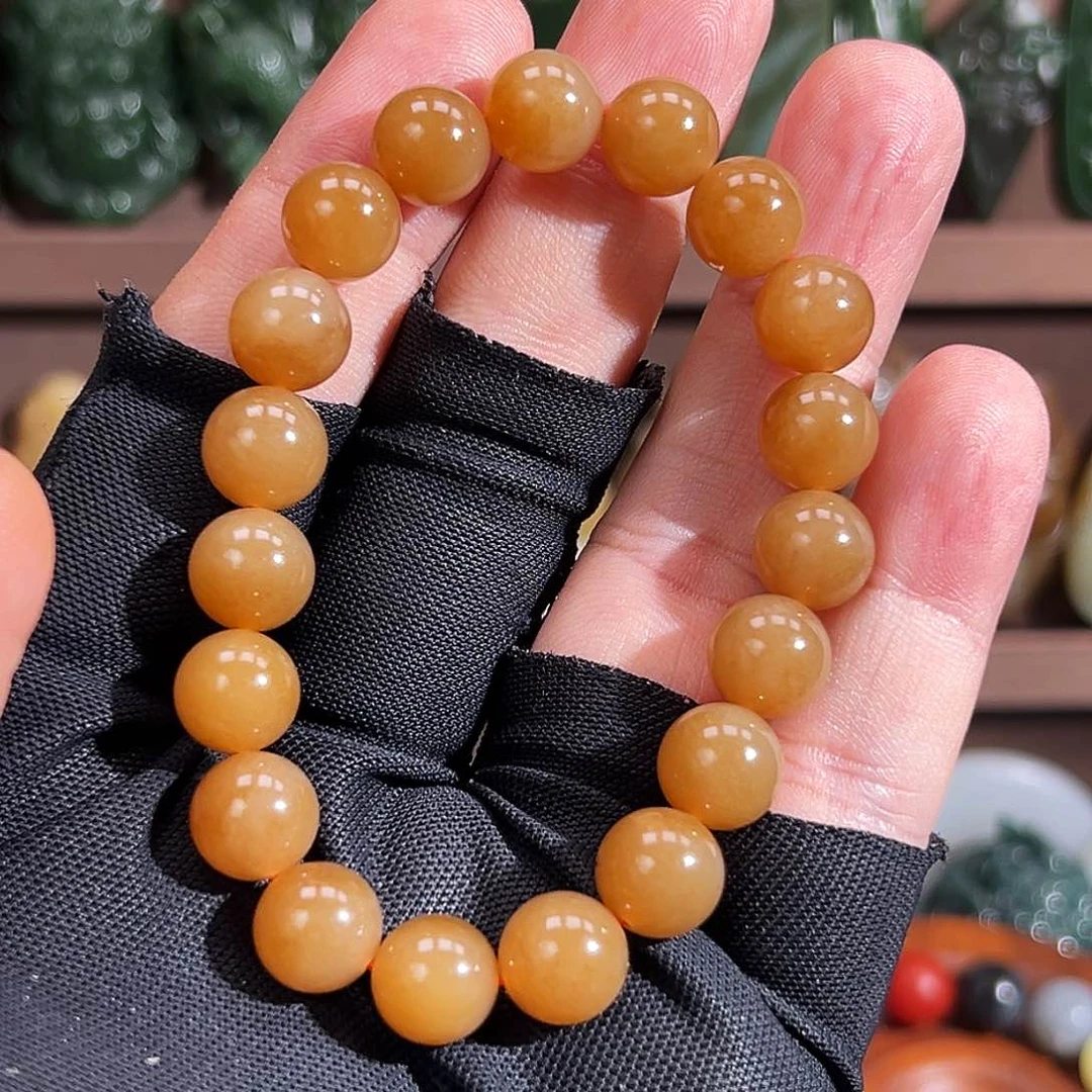 和田玉手链未镶嵌新疆且末红糖