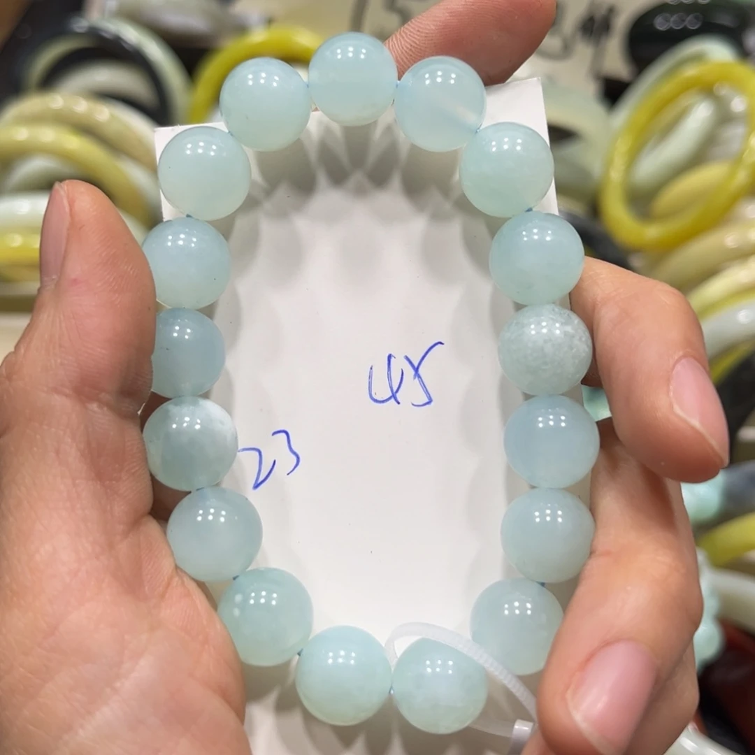 蛇纹石玉手链未镶嵌夢*