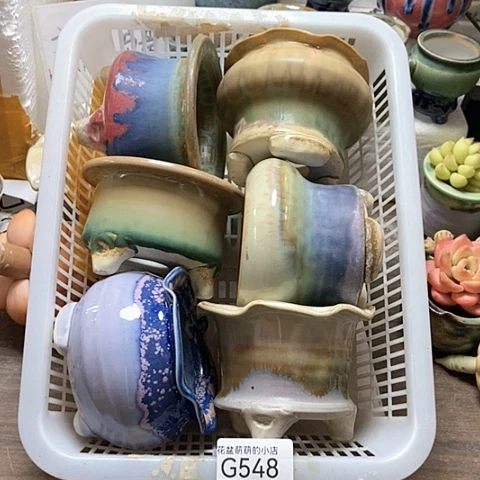 紫砂花盆548微瑕品口径7到8左右