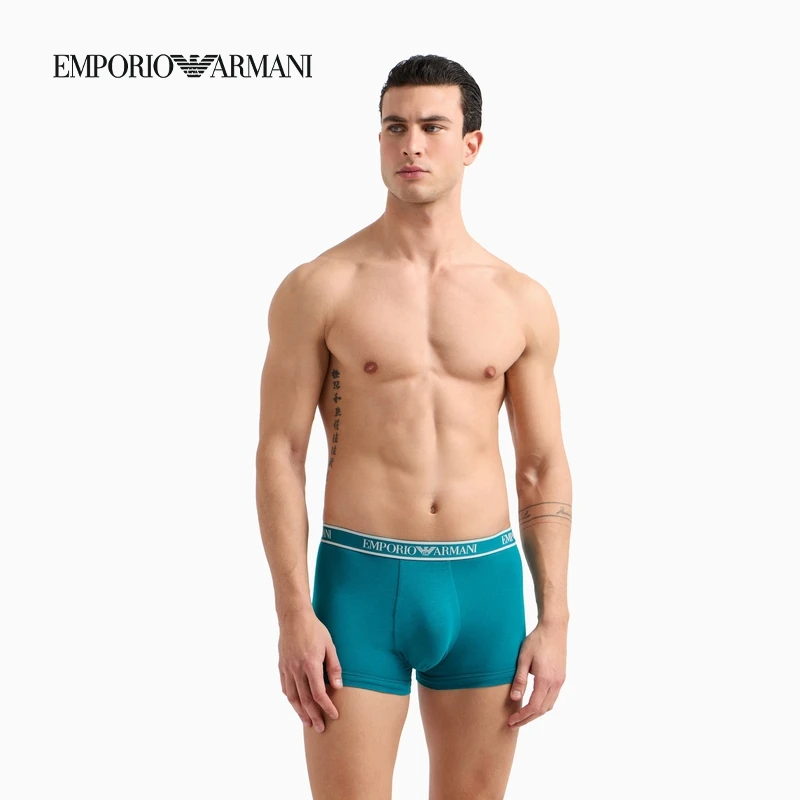 TC-EMPORIO ARMANI/秋冬新款男士三条装弹力平角内裤套装官方
