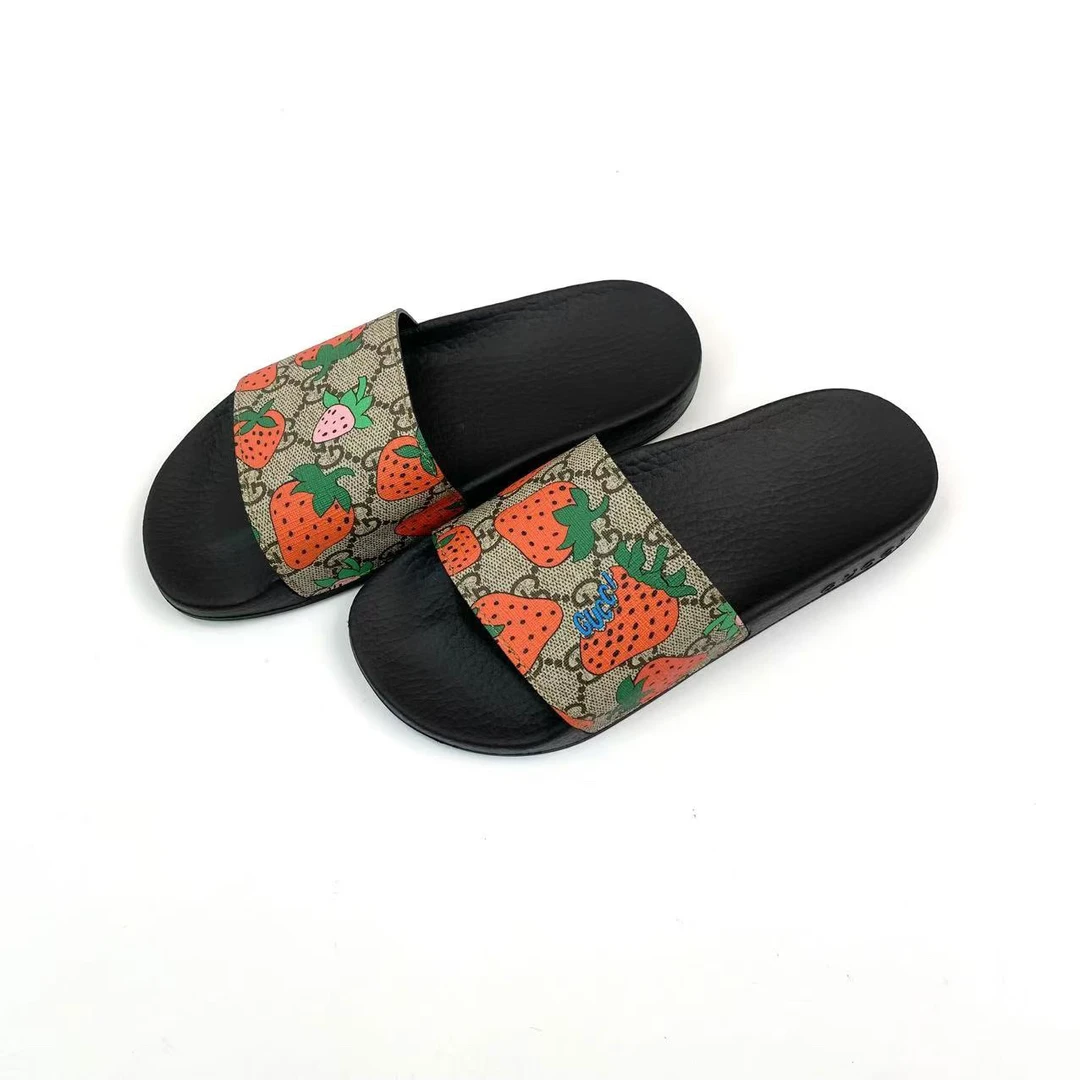 99新 GUCCI/古驰  bb1513 草莓老花拖鞋 35码