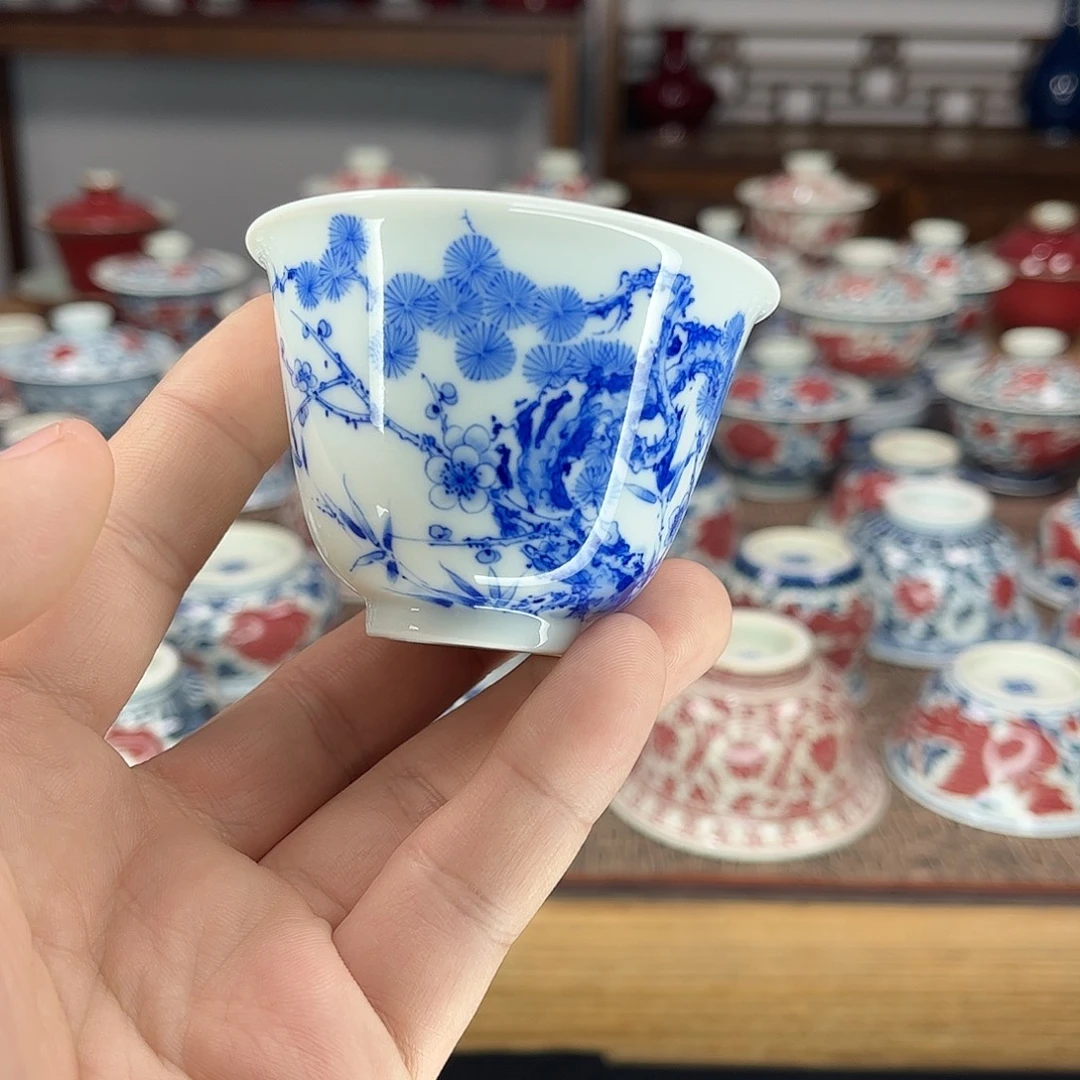 鱼****陶景德镇陶瓷青花釉里红