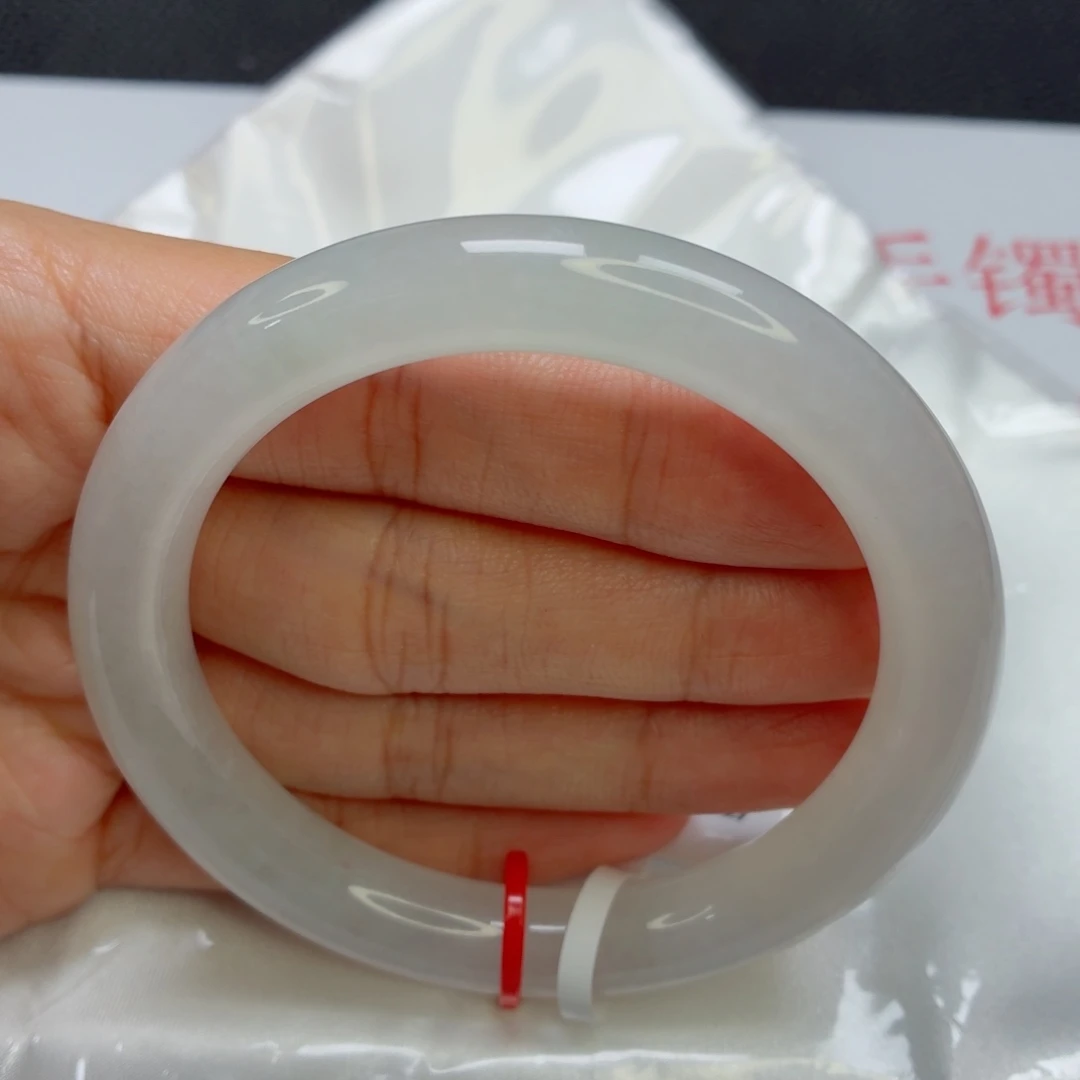 未镶嵌手镯翡翠老坑56圈冰白月光022