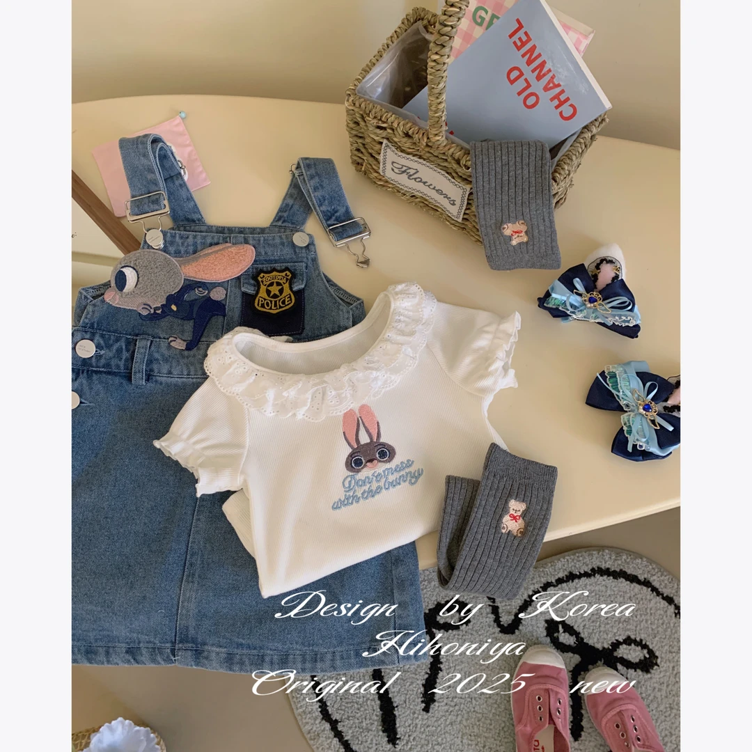 Q【兔子警官】五Hihoniya~2025春季欧若风亲子动漫韩版背带裙