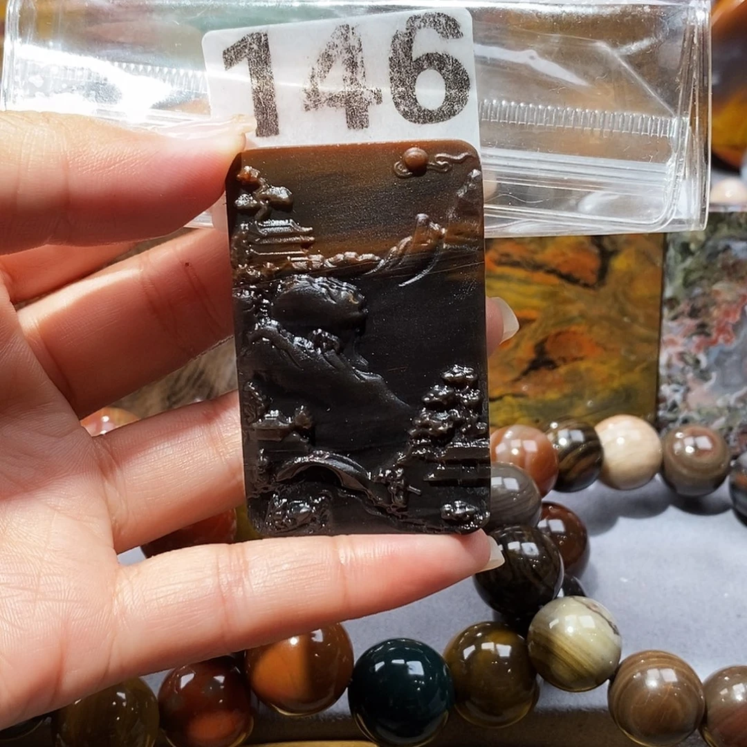 未镶嵌天然北票硅化玉吊坠硅化玉
