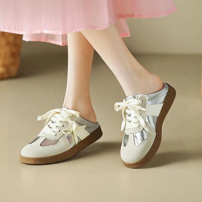 网红爆款包头半拖女鞋新款夏外穿厚底无后跟懒人德训一脚蹬凉鞋女