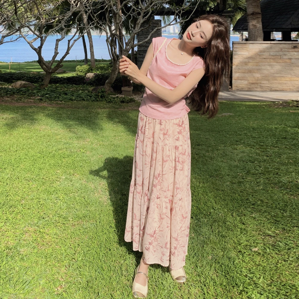 韩系简约肌理针织短袖T恤女夏季新款时尚小个子减龄修身显瘦上衣