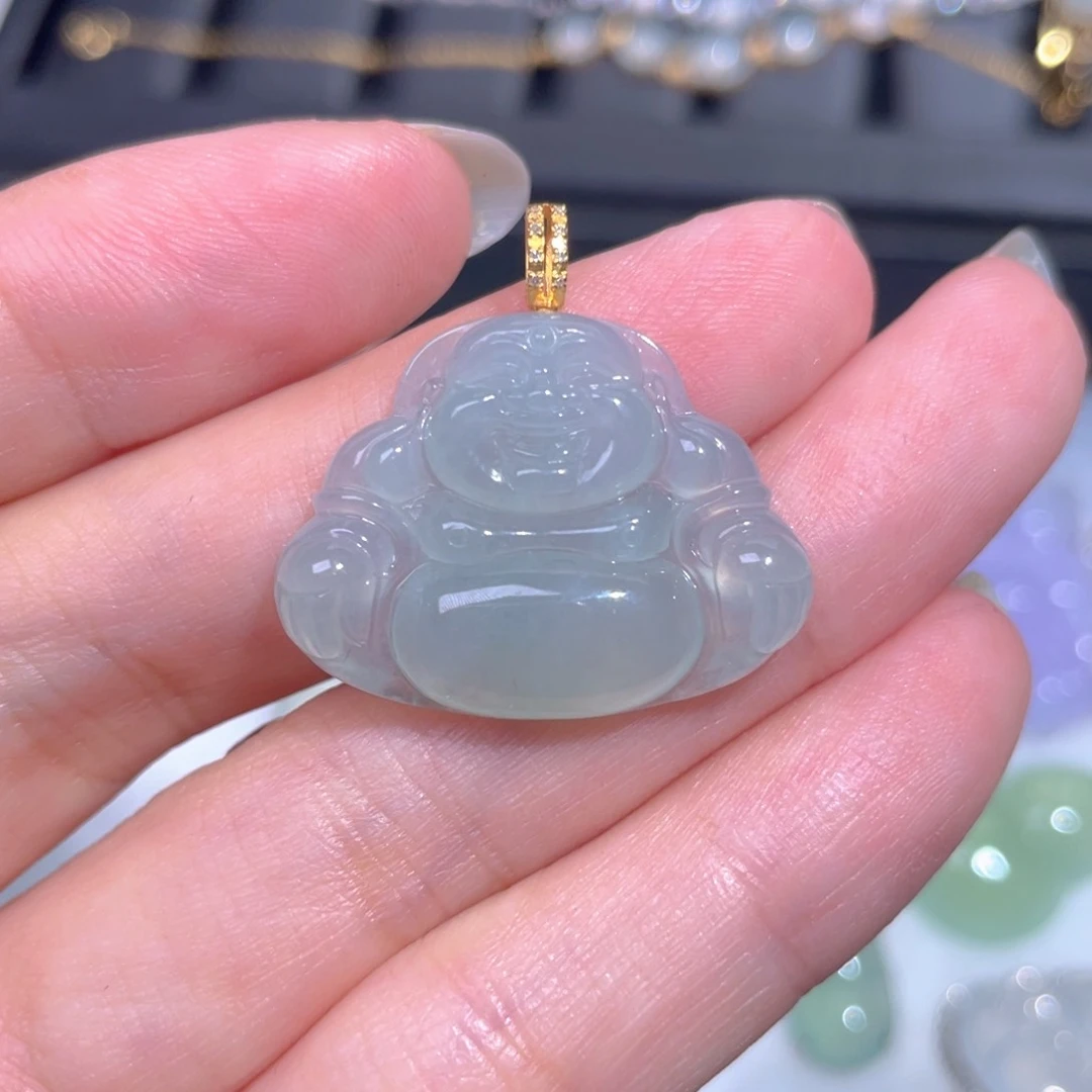 颈饰18K金镶嵌翡翠翡翠