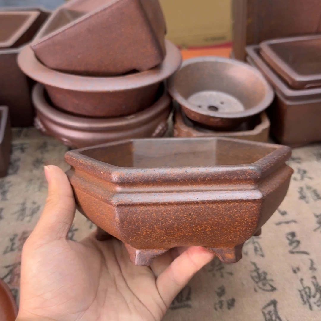 紫砂花盆宜兴紫砂正品霞