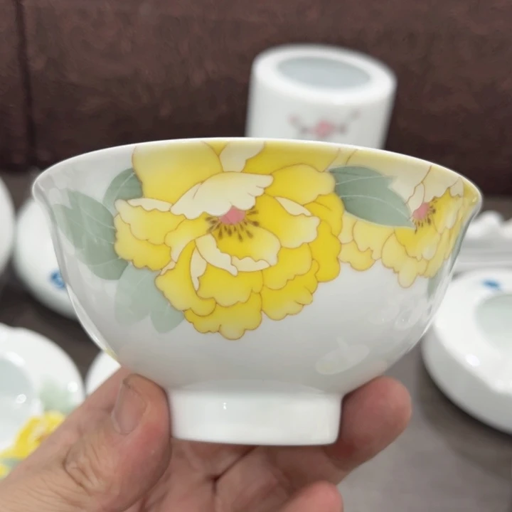 碗釉下五彩的瓷器和瓷器