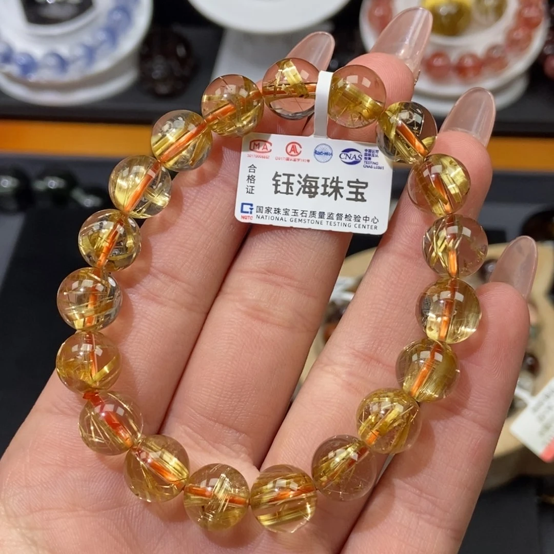 水晶钛晶手串未镶嵌大***爷10mm