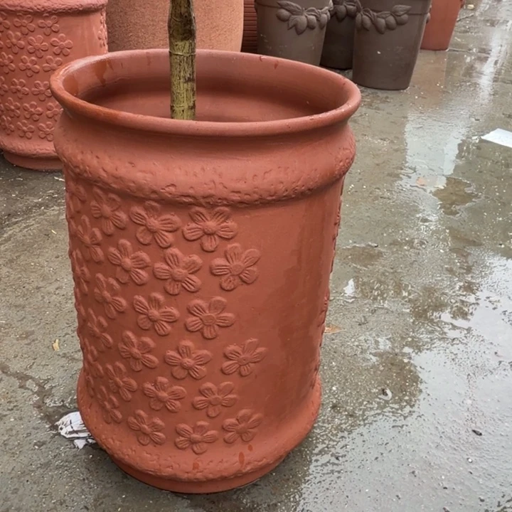 紫砂花盆口25高37宜兴紫砂底部瑕疵