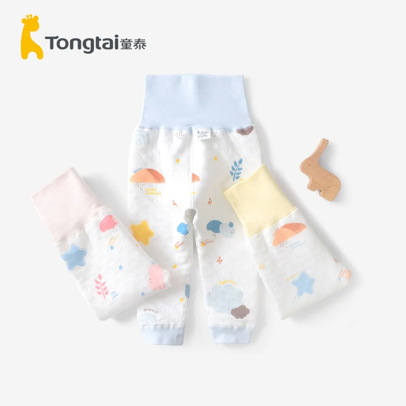 Tongtai/童泰童泰婴儿打底护肚裤纯棉保暖闭裆裤厚款夹棉裤子