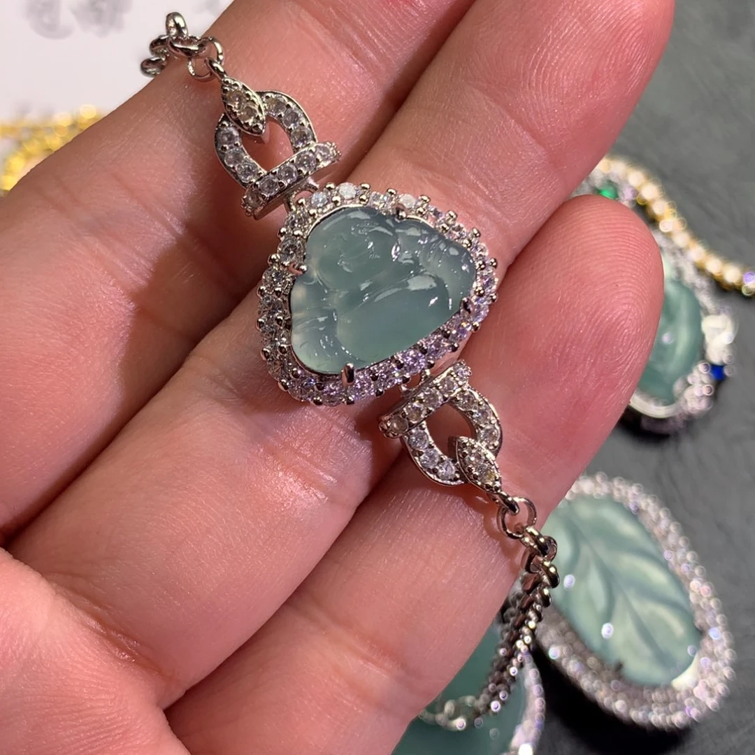 翡翠颈饰未镶嵌佛公手链