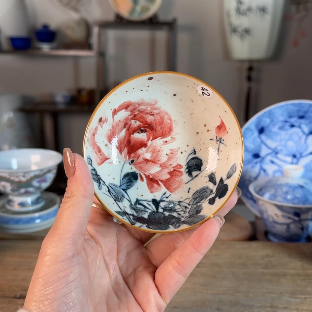 杯景德镇陶瓷柴烧多人