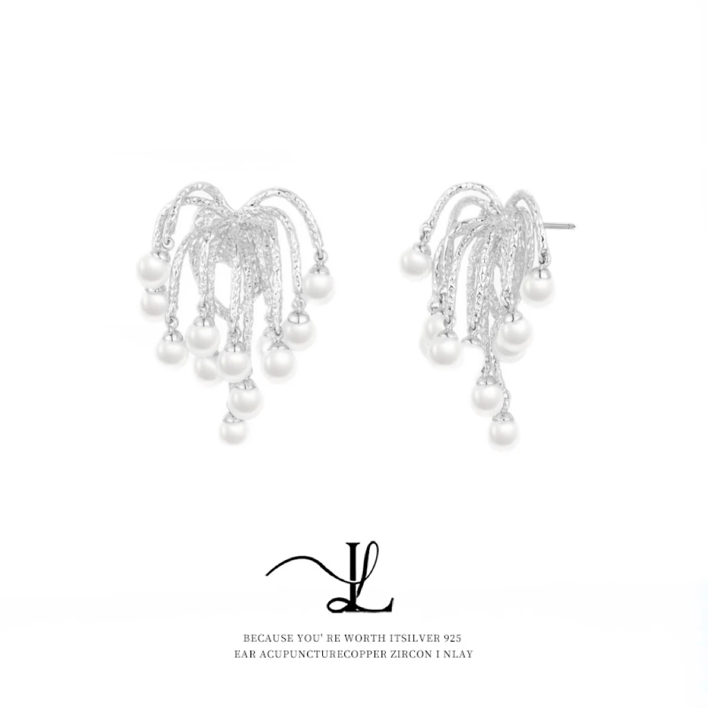 铜合金仿珍珠耳饰 LL Jewelry & 夏日限定白日烟花珠珠耳钉